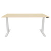 Schreibtisch -T-Fu&szlig;, 180 x 65-130 x 80 cm, elektrisch h&ouml;henverstellbar, ahorn/wei&szlig; Q-CONNECT KF14165 Produktbild